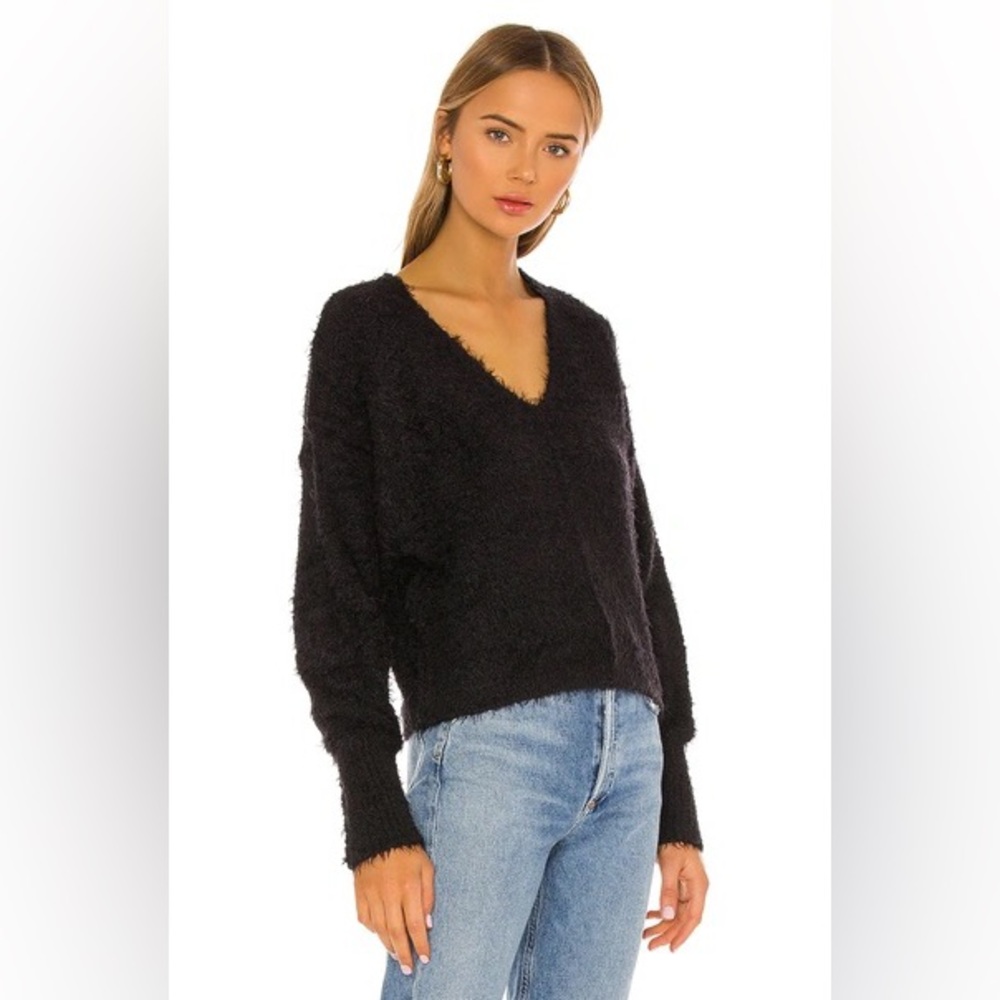 Free People Icing Black V-Neck Sweater
